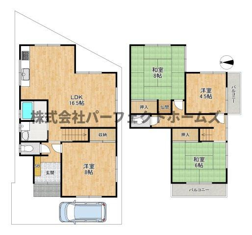 禁野本町1丁目戸建　賃貸の間取り