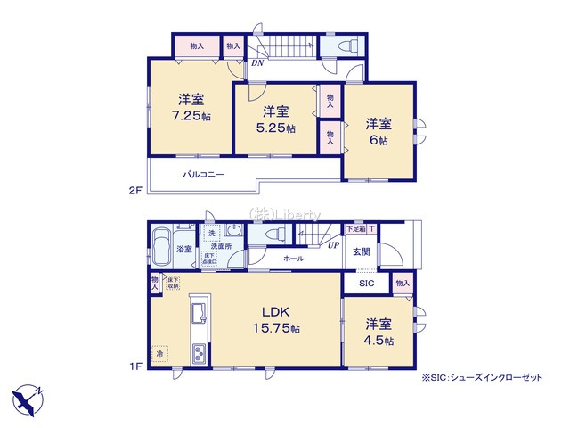 水戸市見川3丁目　新築戸建の区画図