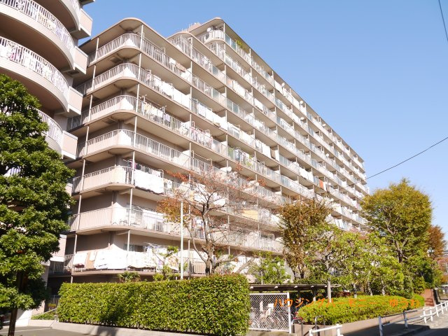 【外観】 | 恒陽王子マンション | 敷地内で管理されている木々の色味との相性も良く上品でおしゃれな雰囲気を演出してくれます。