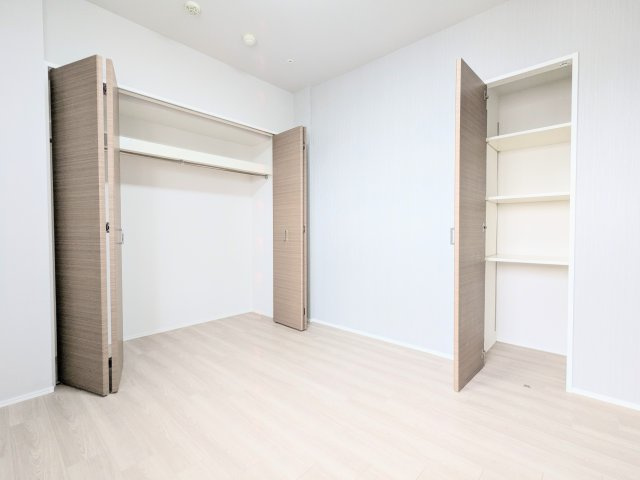 ライジングプレイス浅草弐番館の寝室|～収納が二か所ある主寝室写真～