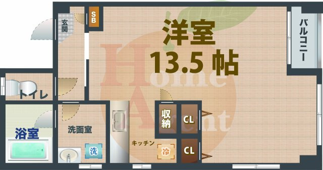 【間取り】 | ミレニアム02 | 1Rのお部屋です。