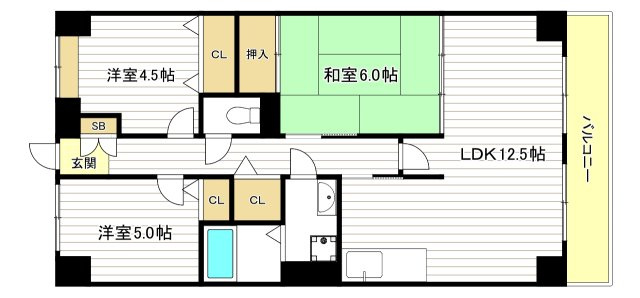 レジェロ住之江の間取り