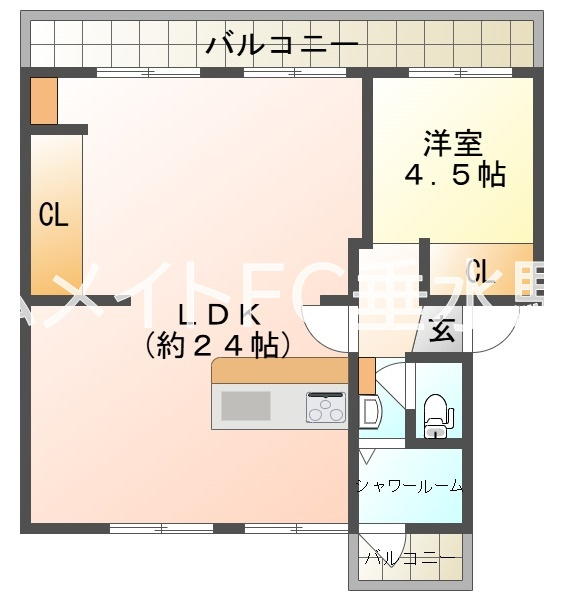 狩口台住宅25号棟の間取り