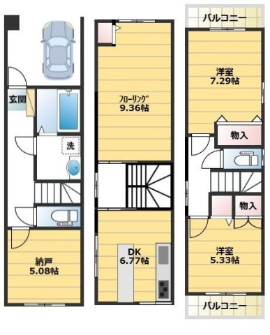 中村区中島町戸建ての間取り