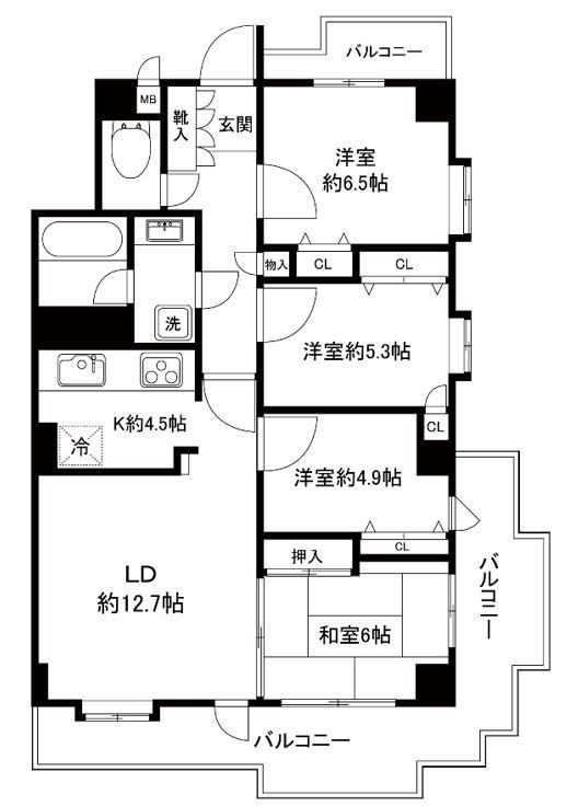 コスモ南柏の間取り