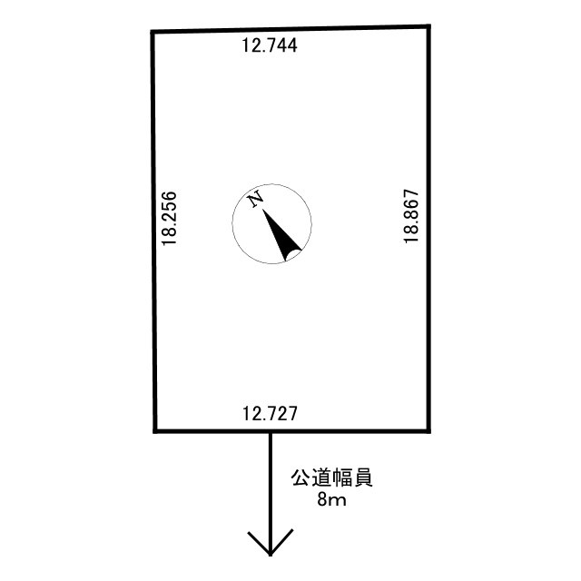 寿3丁目　古家付き売地の土地図