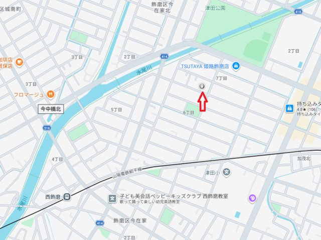 姫路市飾磨区今在家7丁目　中古戸建の地図
