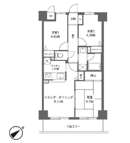 【間取り】 | 朝日パリオ川越 | ３LDK