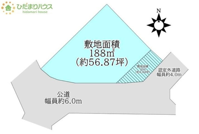 【土地図】 | 守谷市松ケ丘２丁目　売地　56坪 | 建築条件はありません！お好きなハウスメーカーで建築できます☆