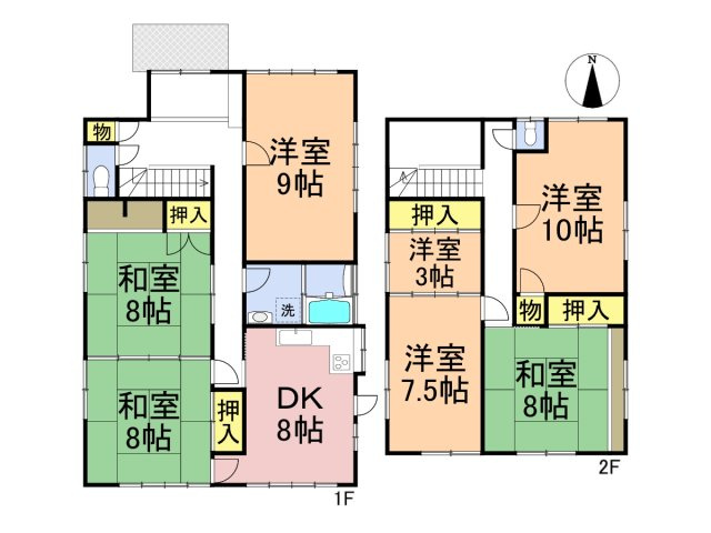中古戸建　大垣市羽衣町7丁目　昭和55年築の間取り
