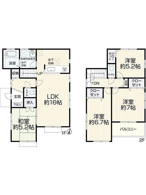 戸建 草加市谷塚仲町の間取り|4LDK