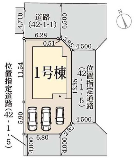 姫路市大塩町2期（全1棟）新築の区画図|1号棟です。