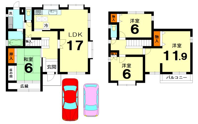 【間取り】 | 南つつじヶ丘桜台三丁目 一戸建 | 建延118㎡（36.69坪）　4LDK  