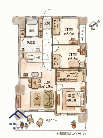 コアマンション箱崎駅前の間取り