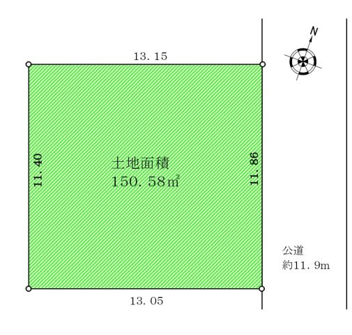 敷地面積45.55坪　売地　川越市霞ケ関北