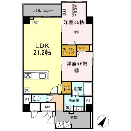 Kyokuyouモダンベース天神の間取り|使いやすい間取りです。