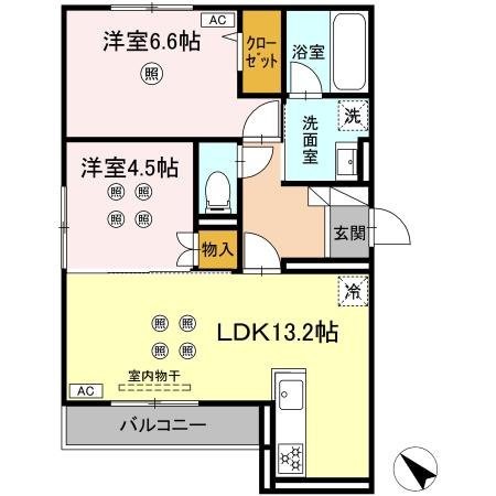 D-ROOM半道橋の間取り|使いやすい間取りです。