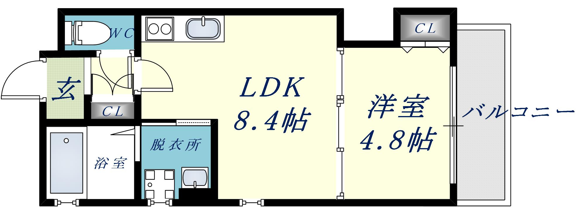 ラモーナ長瀬1の間取り