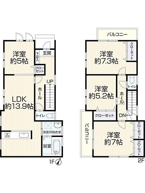 戸建 川口市戸塚東２丁目の間取り|4LDK 土地面積101.02m2 　建物面積93.01m2