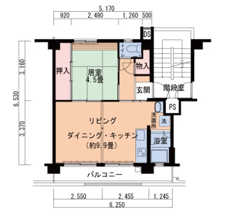 白鷺A12号棟の間取り