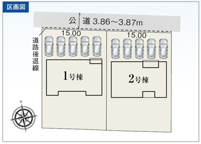 【区画図】 | 浜松市中央区舞阪町長十新田 2期 新築一戸建て 1号棟 | 1号棟の区画図です