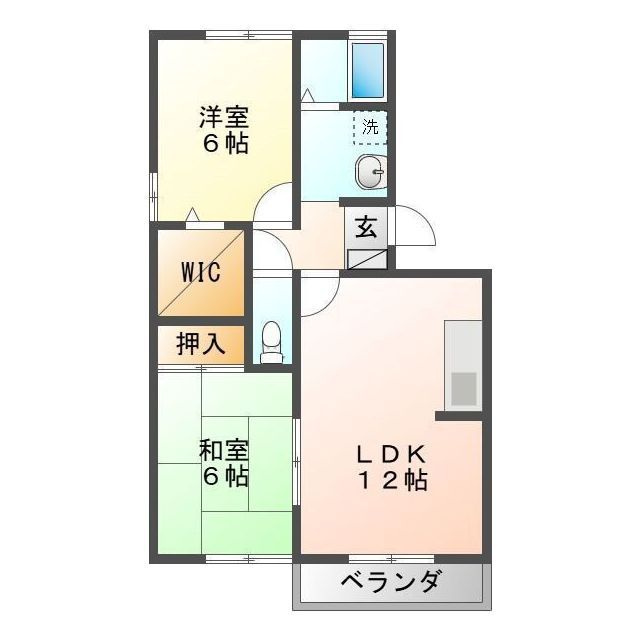 岐阜市早田本町４丁目のアパートの間取り