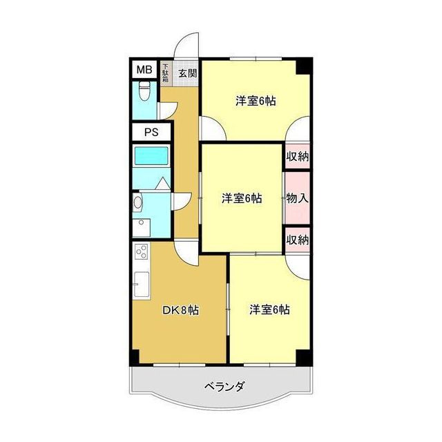 岐阜市長良２丁目のアパートの間取り