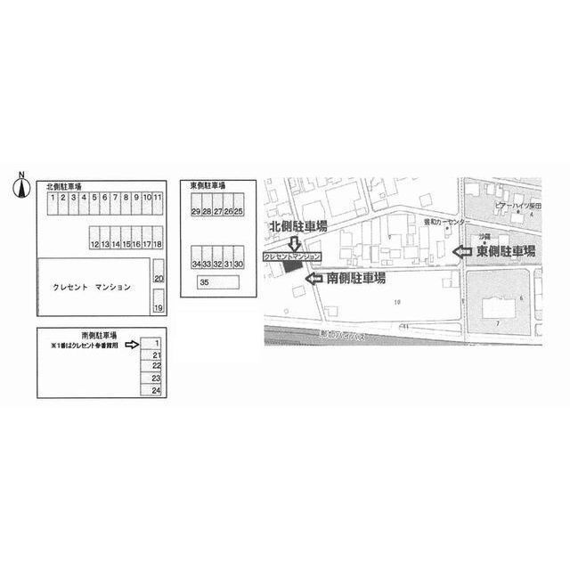 岐阜市芋島３丁目のアパートの駐車場