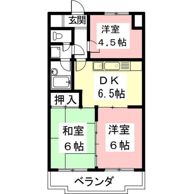 岐阜市光樹町のアパートの間取り