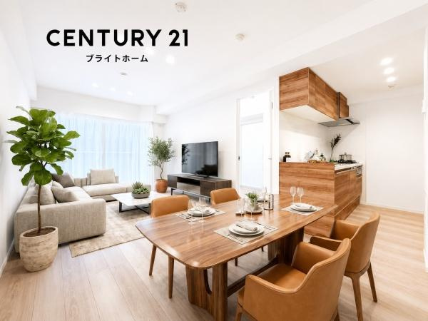 ライオンズグローベル本牧の居間・リビング|家族が自然と集まるリビングは
落ち着きのある空間です♪
※家具等はCGでの参考レイアウトです