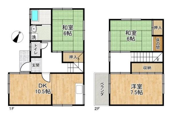 北葛城郡上牧町米山台２丁目　一戸建の間取り