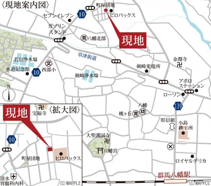 【新築】高崎市町屋町第2　限定１棟　リーブルガーデン　新築建売の地図