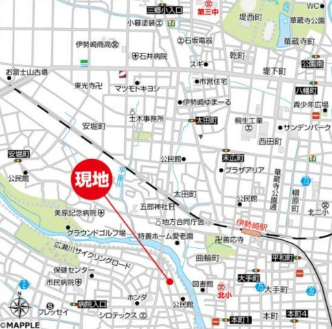 【中古】伊勢崎市若葉町　４LDK＋Sの地図