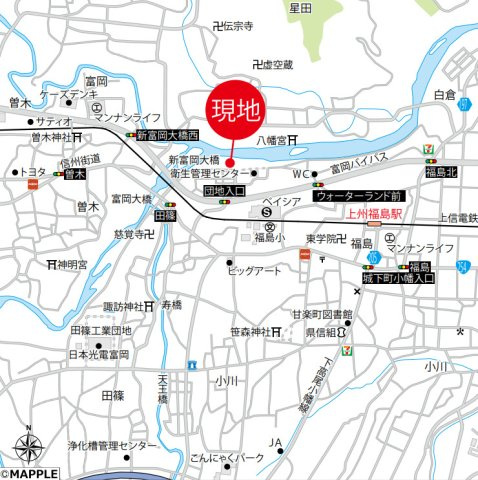【中古】富岡市田篠　５LDKの地図