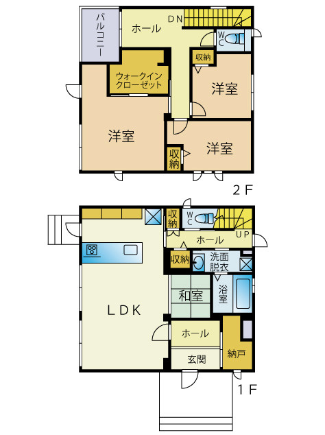 八代市千丁町新牟田戸建ての間取り