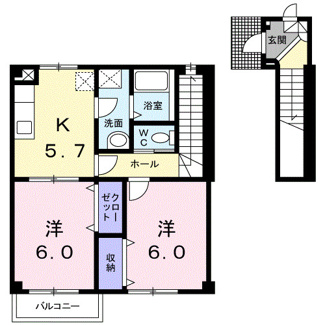 【間取り】 | アムールⅡＣ