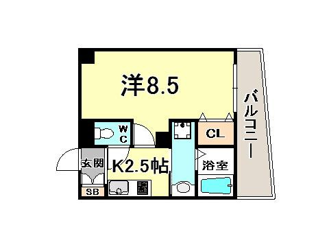 ライジングコート三宮マリーナシティの間取り