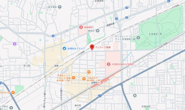 クレヴィア高槻の地図