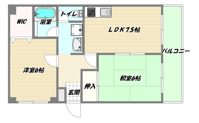 大阪市東淀川区東中島１丁目の賃貸マンションの間取り