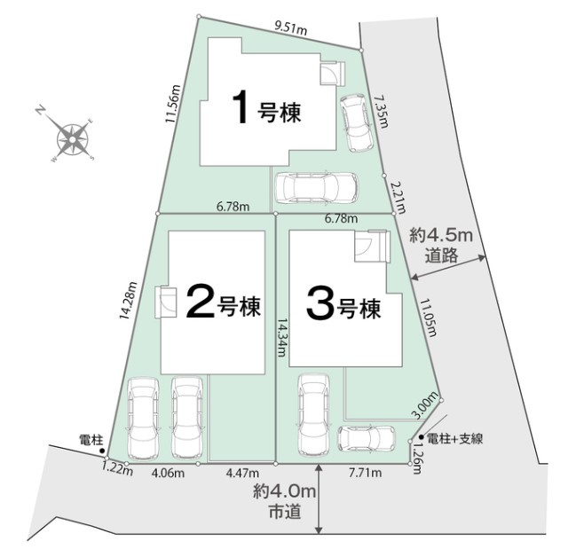 八王子市　犬目町　新築一戸建て　２５ー１期の区画図|～全3棟の新しいコミュニティーが誕生～