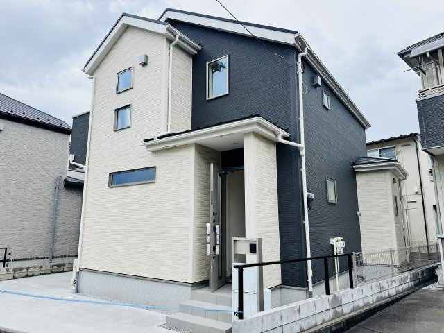 八王子市　犬目町　新築一戸建て　２５ー１期の外観|～控除や減税で優遇の長期優良住宅　南向きで陽当たり良好、2台駐車可能カースペース付き～
