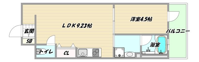 大阪市淀川区新高３丁目の賃貸マンションの間取り