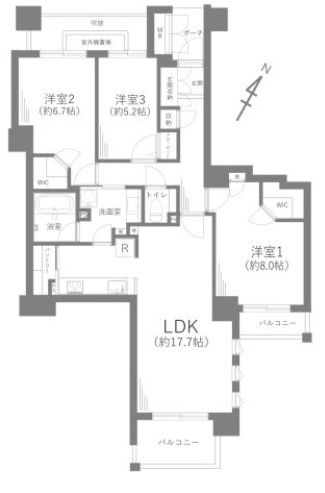 【間取り】 | サンクタス横浜二俣川