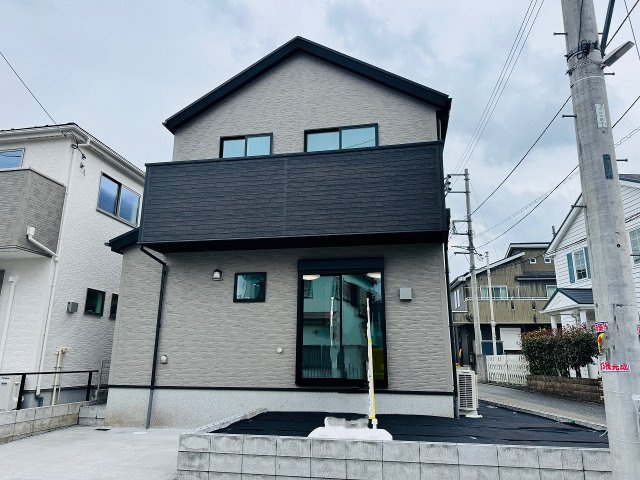八王子市　犬目町　新築一戸建て　２５ー１期の外観|～控除や減税で優遇の長期優良住宅　南向きで陽当たり良好、2台駐車可能カースペース付き～