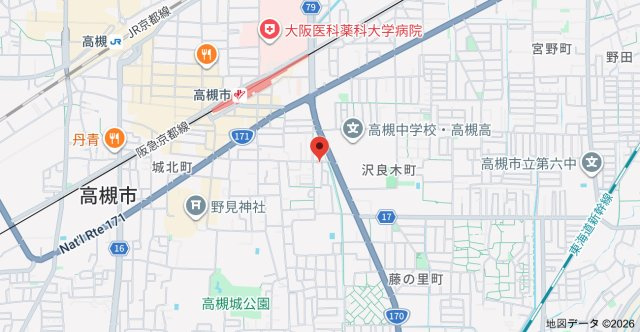 高槻市上本町の賃貸マンションの地図