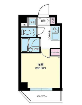 杉並区方南２丁目の賃貸マンションの間取り