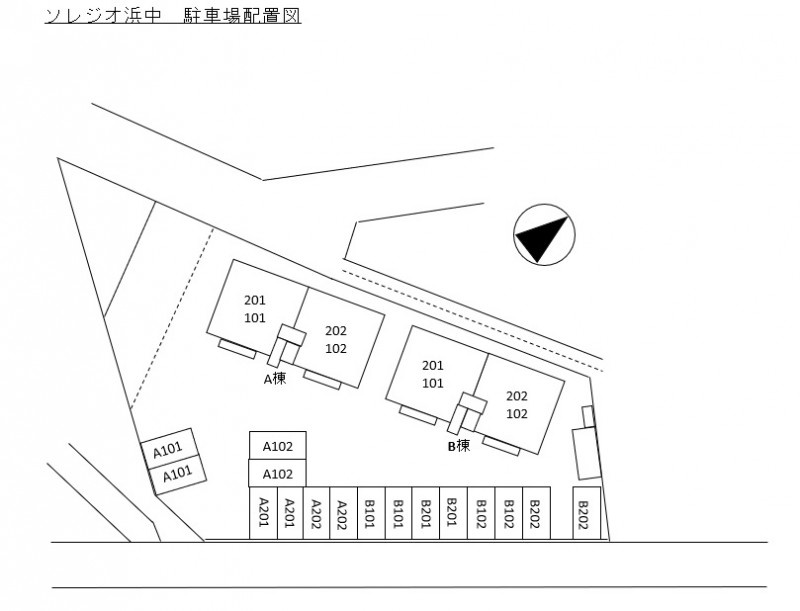 ソレジオ浜中　Ｂのその他|駐車場配置図