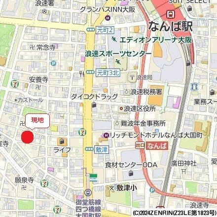 大阪市浪速区敷津西１丁目の賃貸マンションの地図