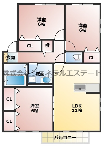 【間取り】 | ロイヤル倉治C棟