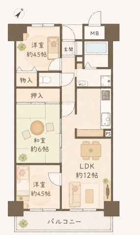 ロイヤルシャトー交野の間取り|間取り図はいかがですか？ご希望を叶える間取りですか？リビングの広さは？水回りの位置は？カウンターキッチン？など色々な情報が集約されています。弊社ではリフォームなどのご相談も承っております。